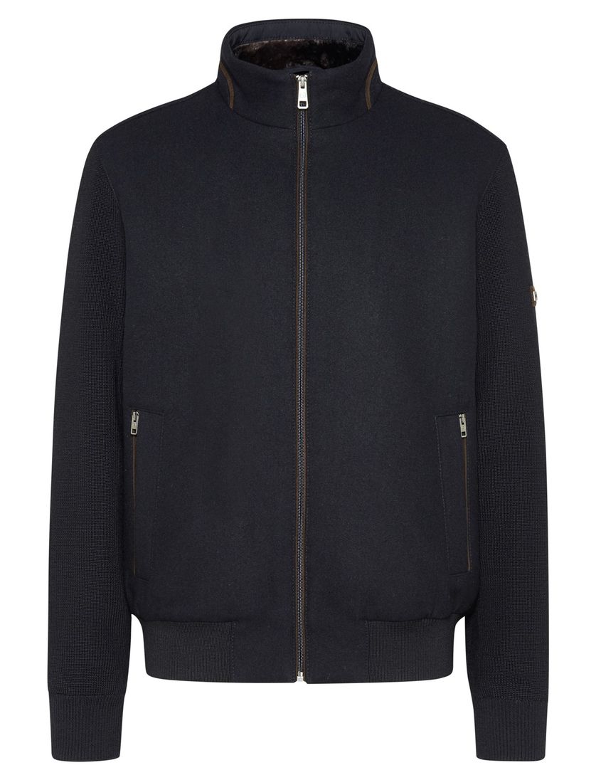 Bugatti vest opstaande kraag donkerblauw rits effen