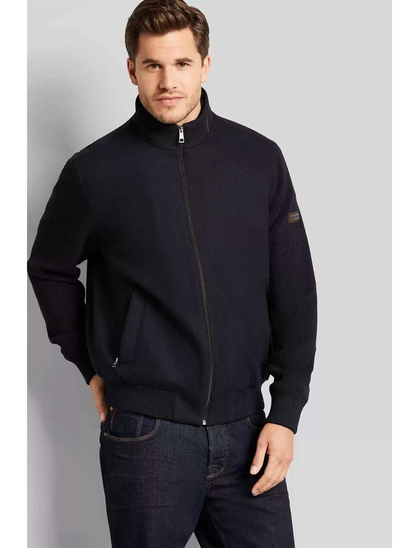 Bugatti vest opstaande kraag donkerblauw rits effen