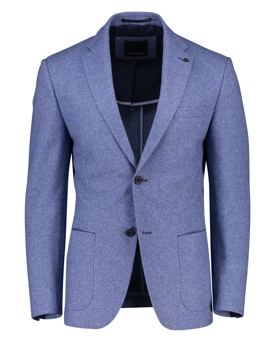 Roy Robson colbert blauw merinowol regular fit