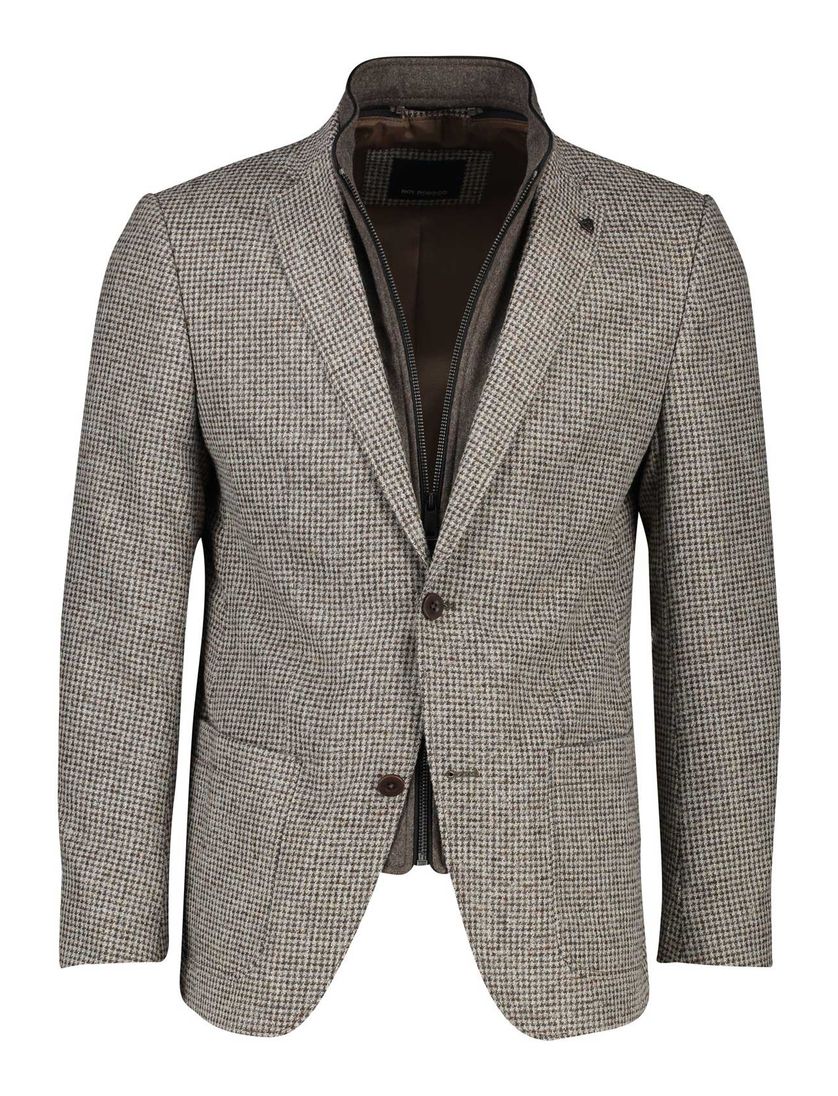 Roy Robson colbert regular fit bruin gemêleerd