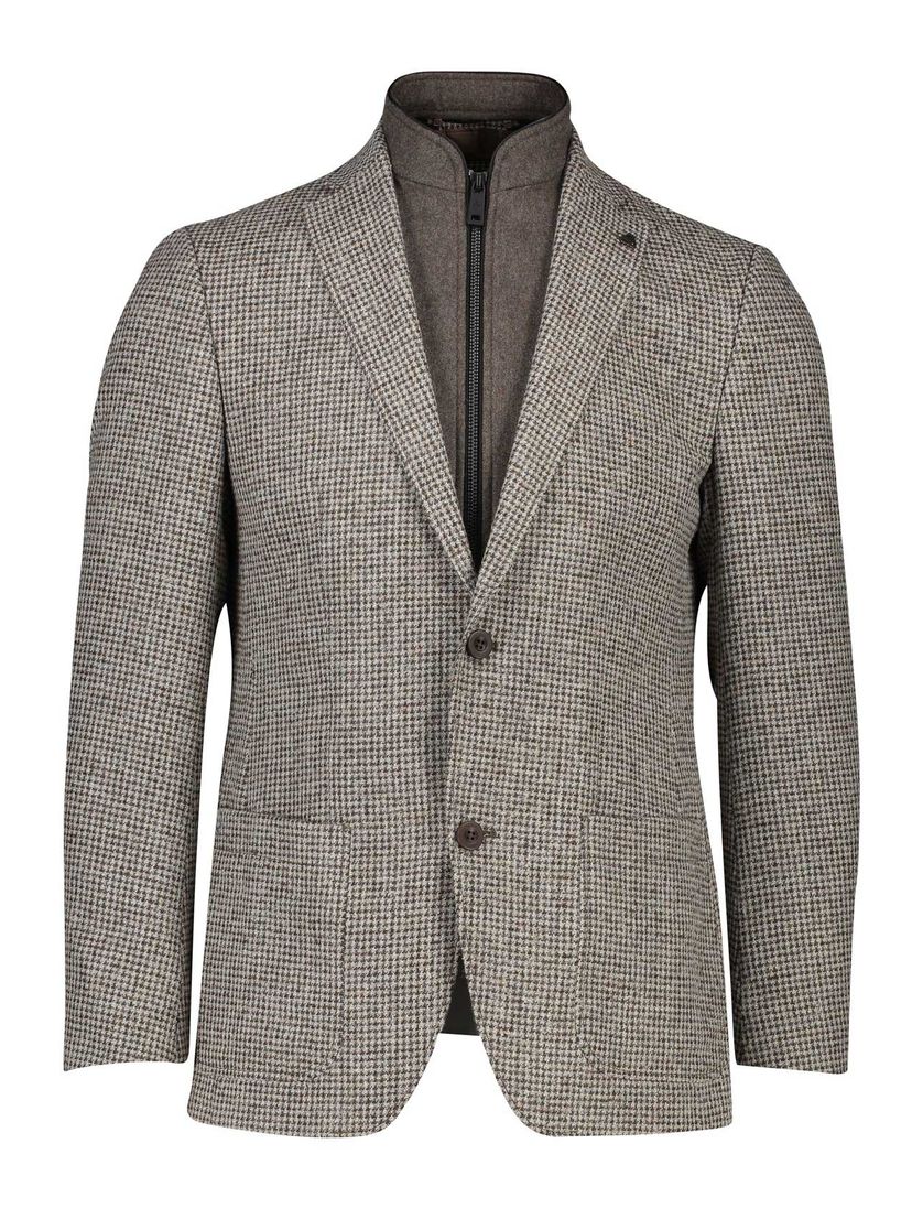 Roy Robson colbert regular fit bruin gemêleerd