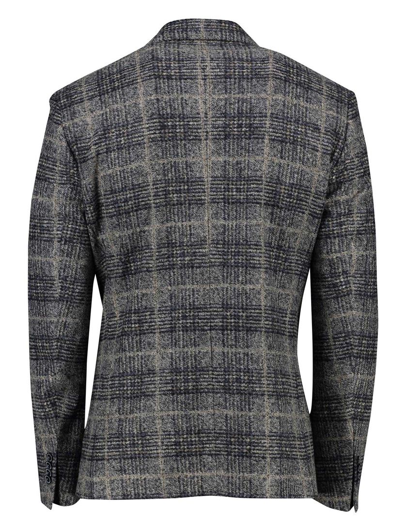 Roy Robson colbert grijs blauw geruit normale fit