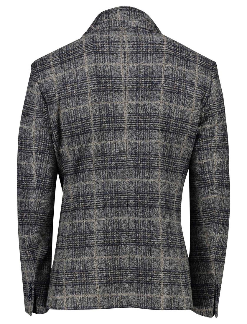 Roy Robson colbert grijs blauw geruit normale fit