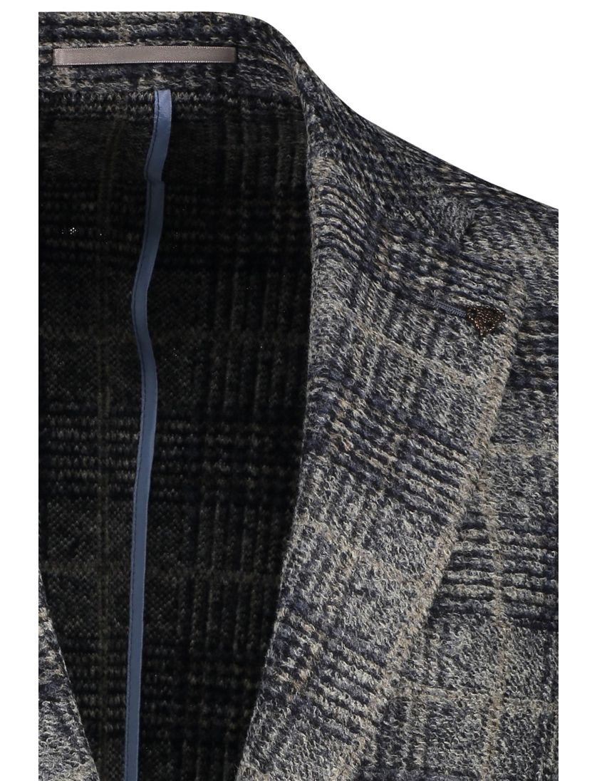 Roy Robson colbert grijs blauw geruit normale fit