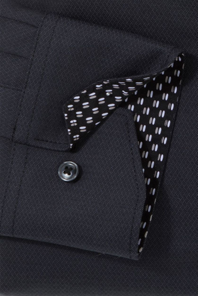 Olymp business overhemd wijde fit borstzak donkergrijs katoen