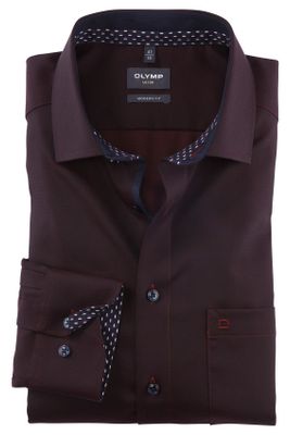 Olymp Luxor Modern Fit Mouwlengte 7 Olymp overhemd normale fit rood effen