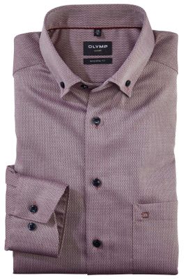 Olymp Olymp overhemd Luxor modern fit rood print katoen
