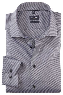Olymp Luxor Modern Fit Olymp business overhemd grijs geprint normale fit