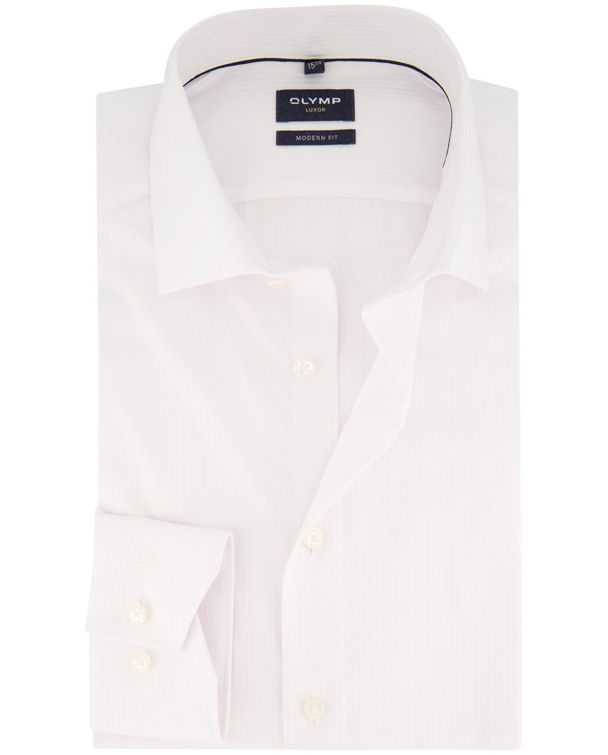 Olymp Luxor Modern Fit overhemd normale fit wit effen katoen