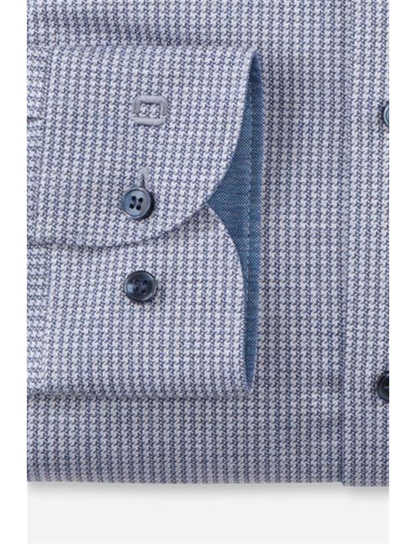 Level Five Olymp business overhemd lichtblauw geprint katoen