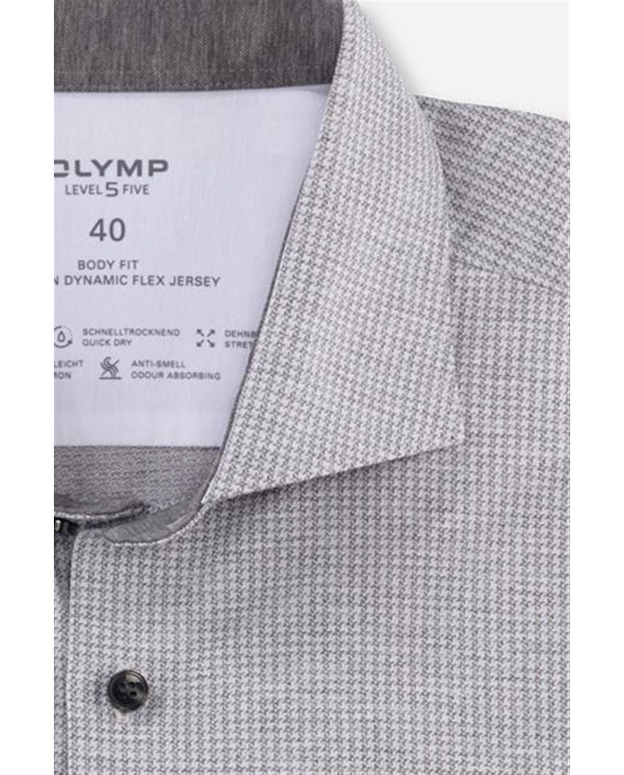 Grijs geprint Olymp business overhemd Level Five extra slim fit