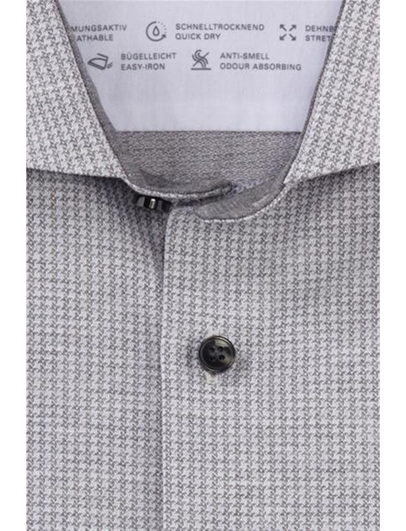 Olymp business overhemd Level Five grijs met print