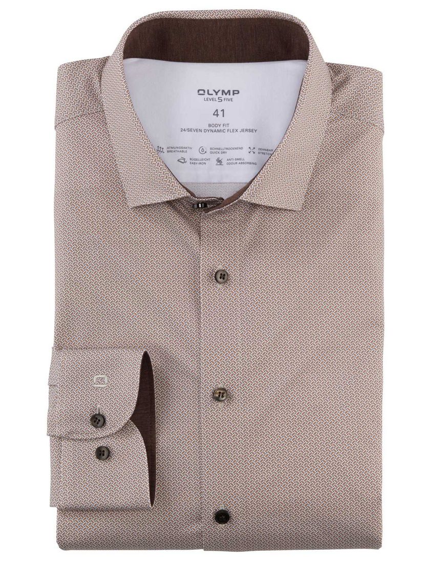 Level Five bruin Olymp business overhemd extra slim fit