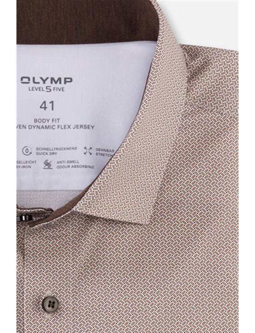 Level Five bruin Olymp business overhemd extra slim fit