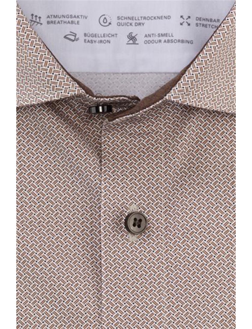 Level Five bruin Olymp business overhemd extra slim fit