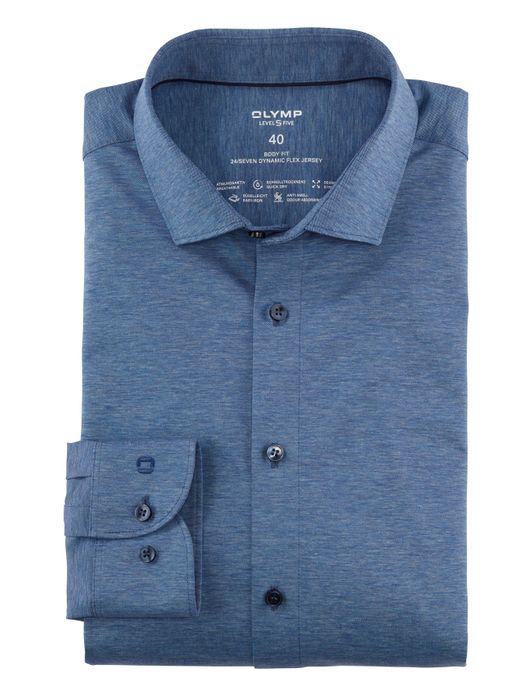 Olymp overhemd lichtblauw geprint