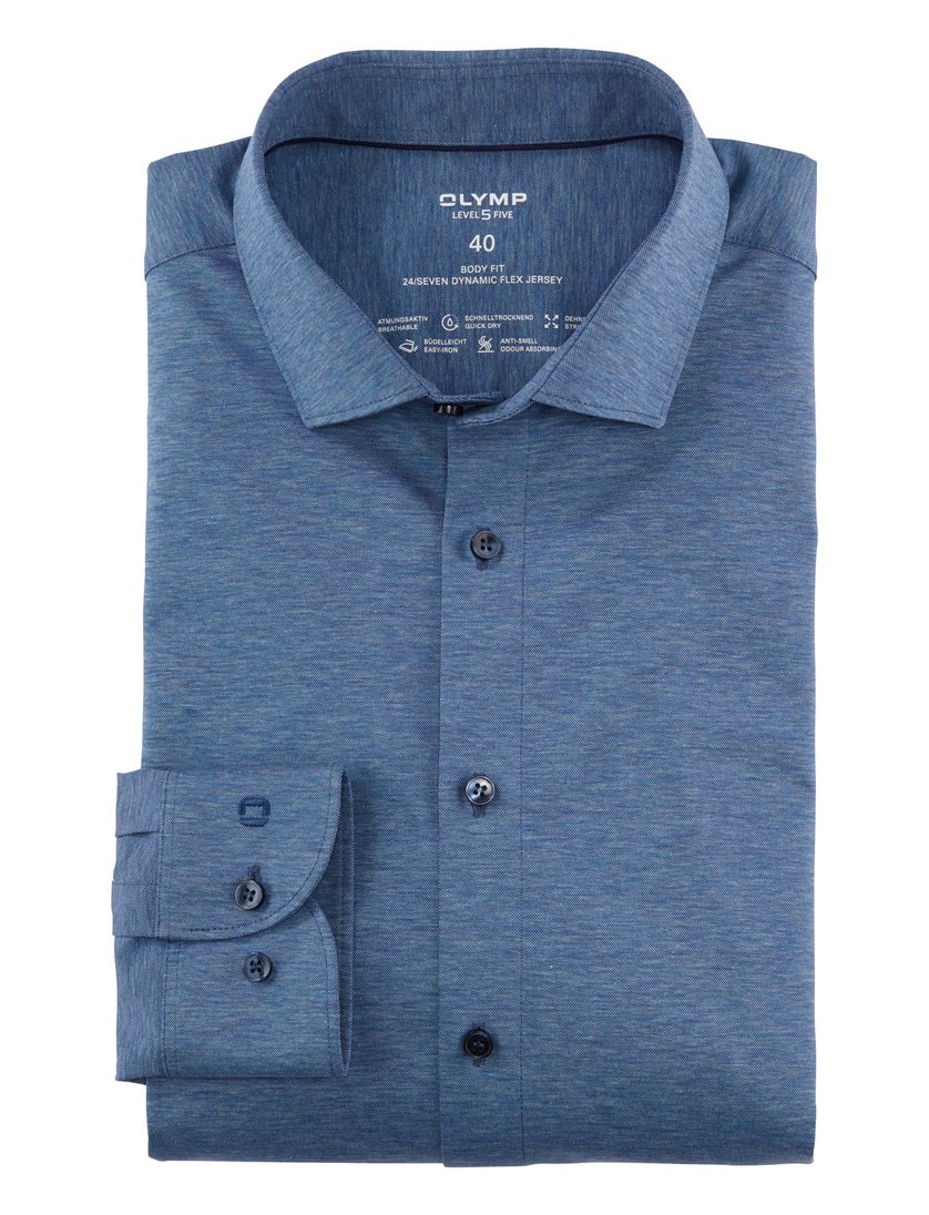 Zakelijk Olymp overhemd extra slim fit effen blauw