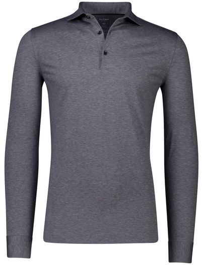Olymp poloshirt korte mouw grijs Olymp Level Five body fit