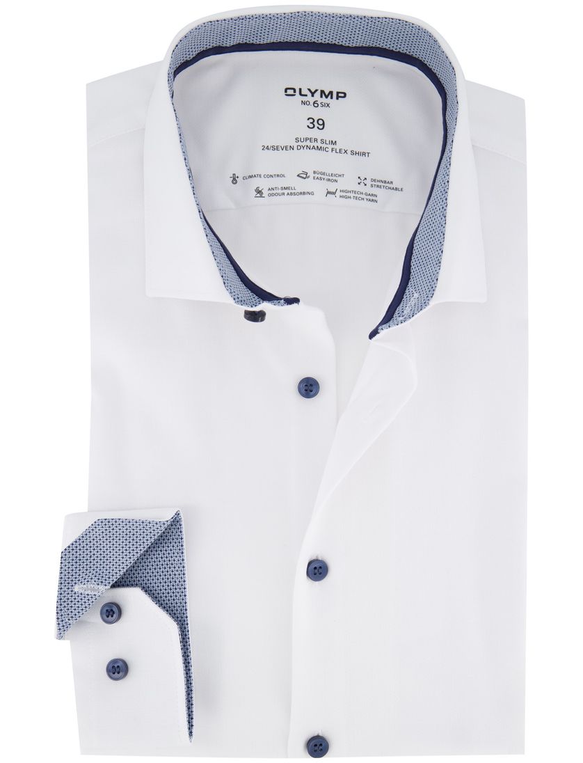 business overhemd Olymp No Six 24/7 super slim wit