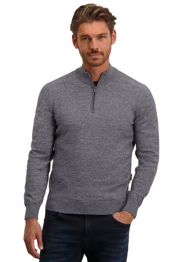 State of Art Paars/grijs gemêleerd State of Art katoenen trui half zip