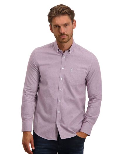 State of Art State of Art casual overhemd roze geruit wijde fit katoen