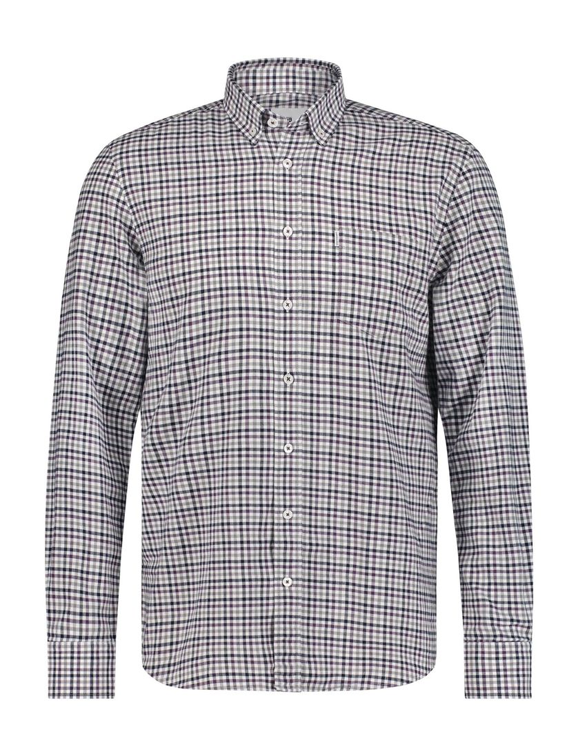 State of Art casual overhemd wijde fit zwart geruit katoen