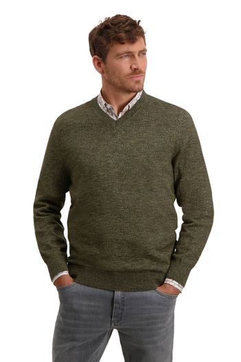 State of Art Katoenen State of Art trui v-hals khaki