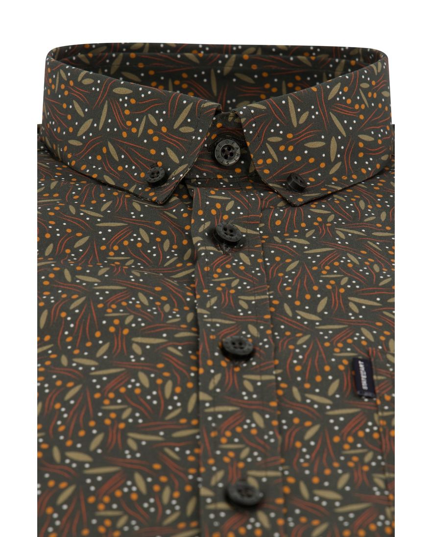 State of Art overhemd wijde fit katoen groen geprint