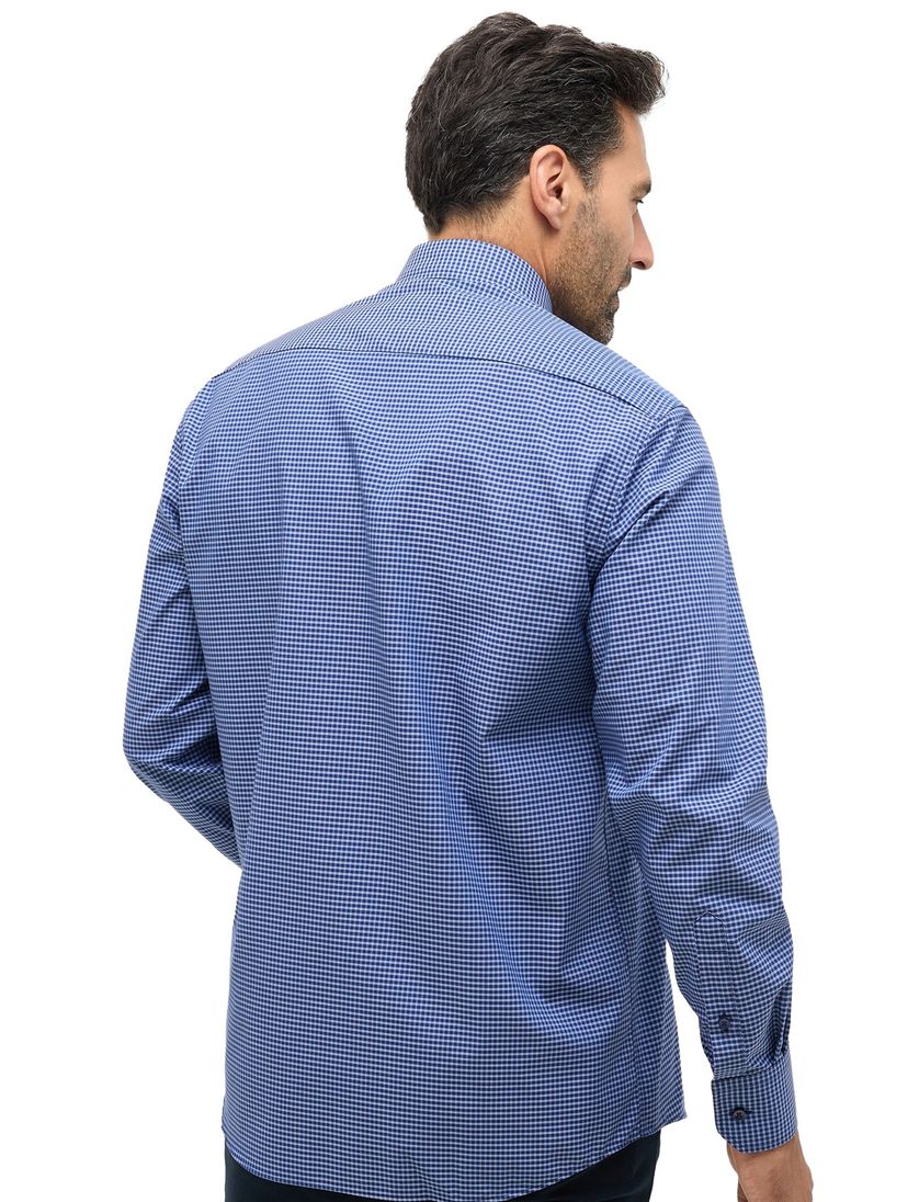 Eterna casual overhemd Comfort Fit blauw geruit katoen ml5