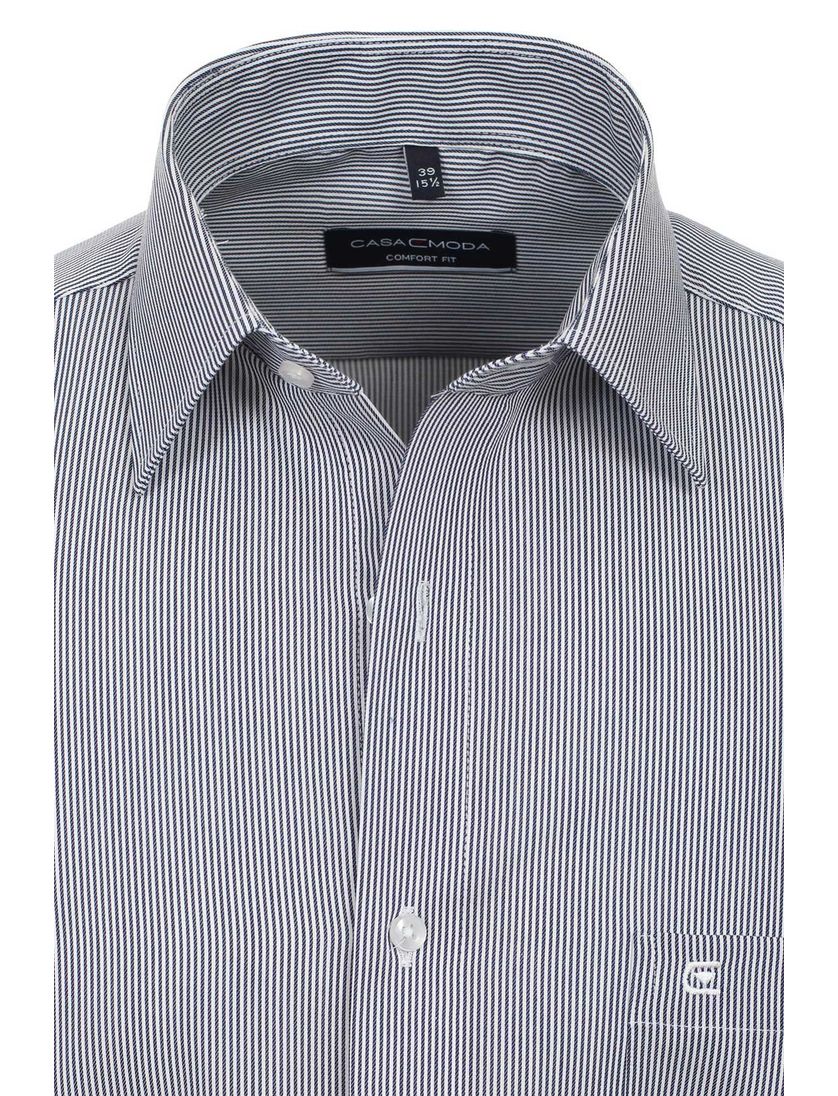 business overhemd Casa Moda normale fit wit gestreept katoen