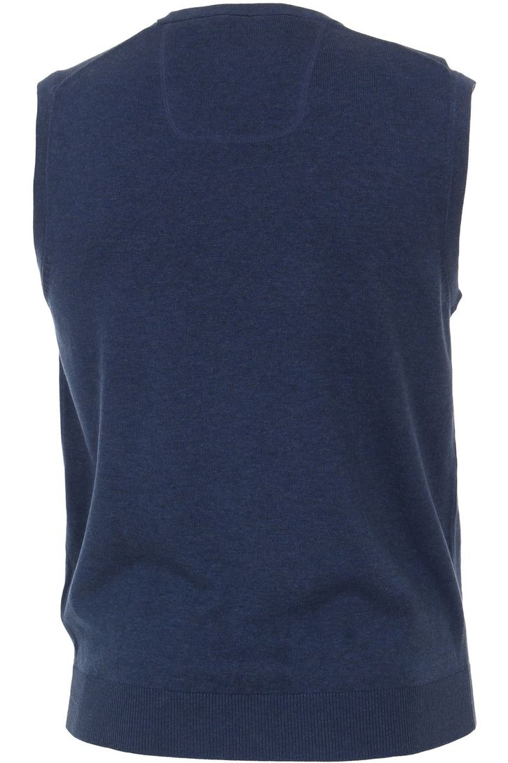 Casa Moda slipover met v-hals navy effen katoen