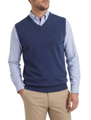 Casa Moda Casa Moda slipover met v-hals navy effen katoen