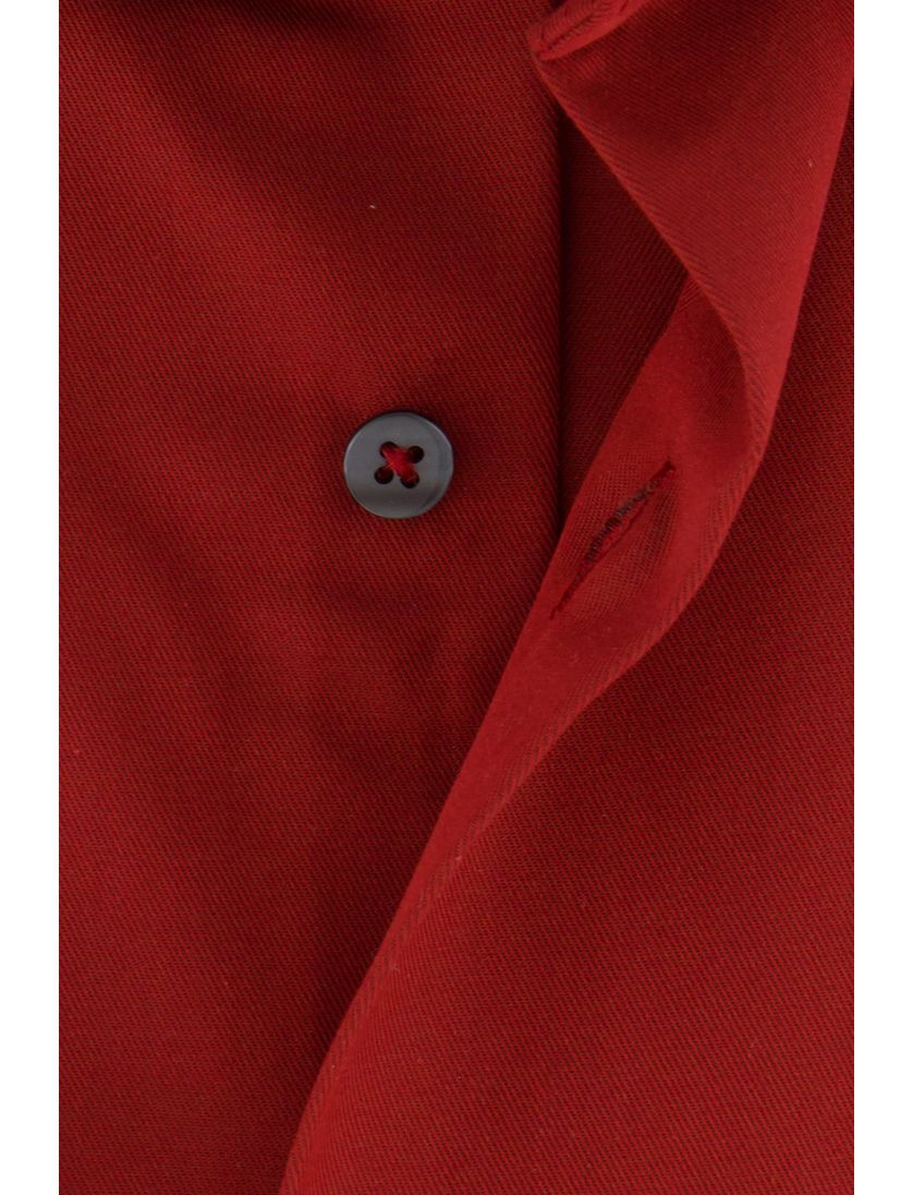 Overhemd Eterna Comfort Fit rood effen katoen