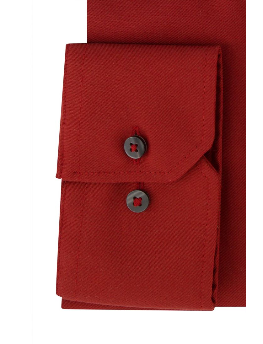 Overhemd Eterna Comfort Fit rood effen katoen