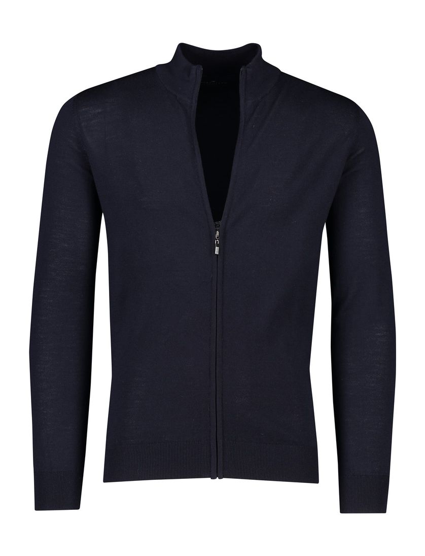 Portofino poloshirt grijs effen normale fit katoen 3 knoops