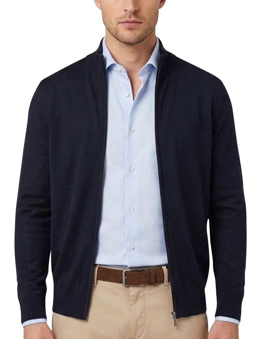 Portofino poloshirt grijs effen normale fit katoen 3 knoops