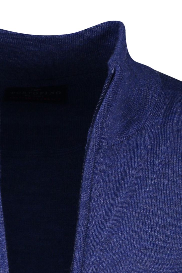 Portofino vest opstaande kraag wol blauw