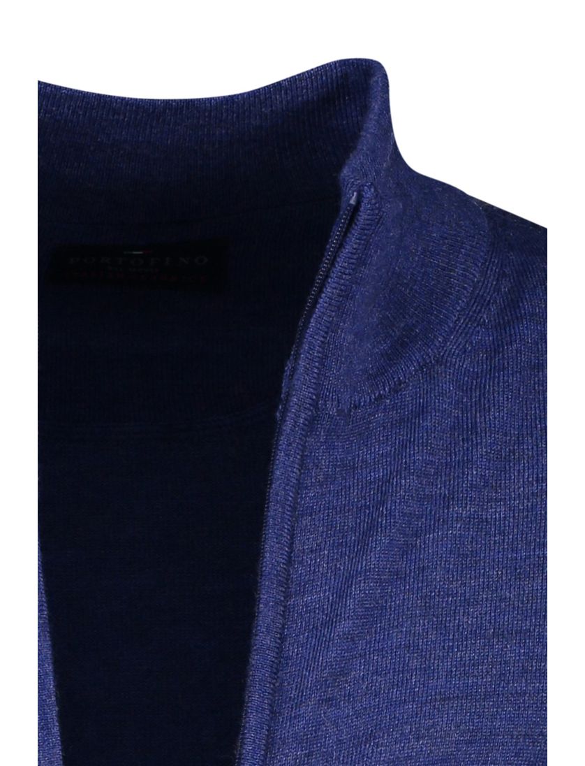 Portofino vest opstaande kraag wol blauw