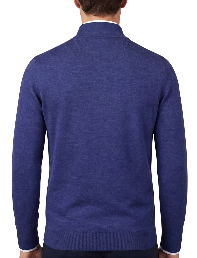 Portofino vest opstaande kraag wol blauw