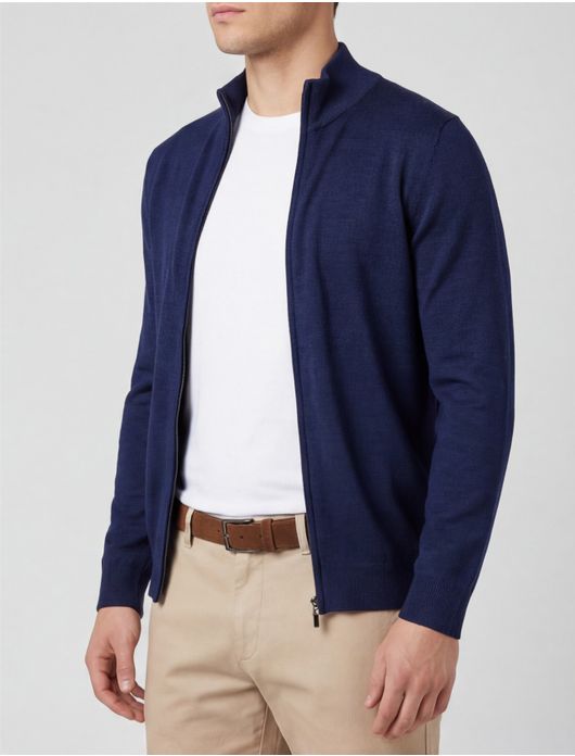 Portofino Vest donkerblauw wol