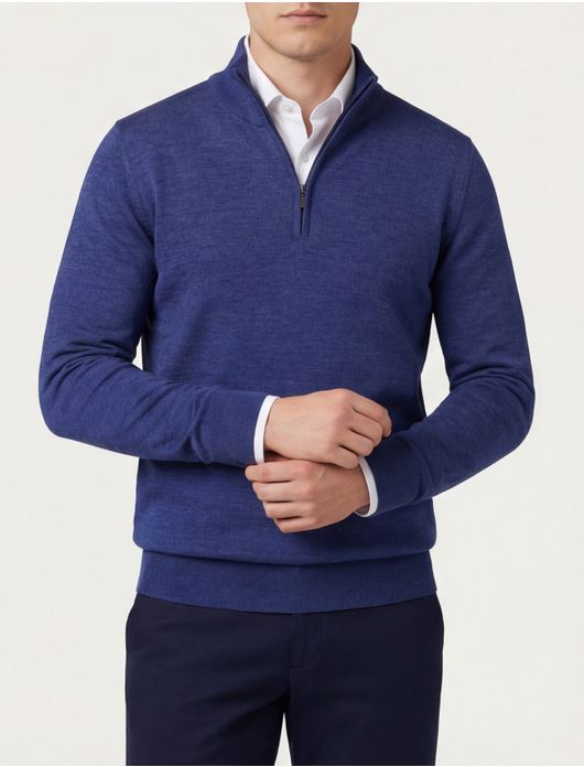 Portofino trui blauw rits