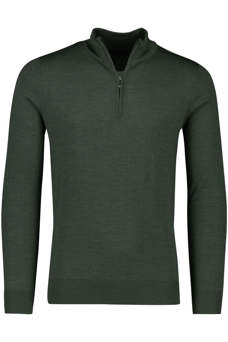 Portofino trui wol opstaande kraag groen