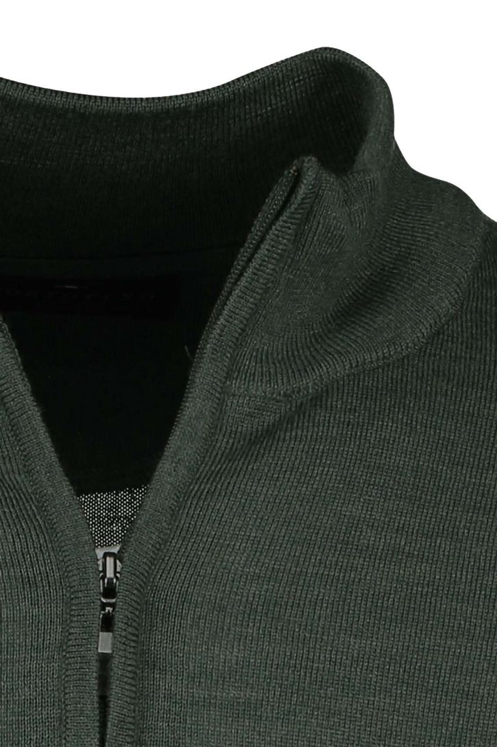 Portofino trui wol opstaande kraag groen