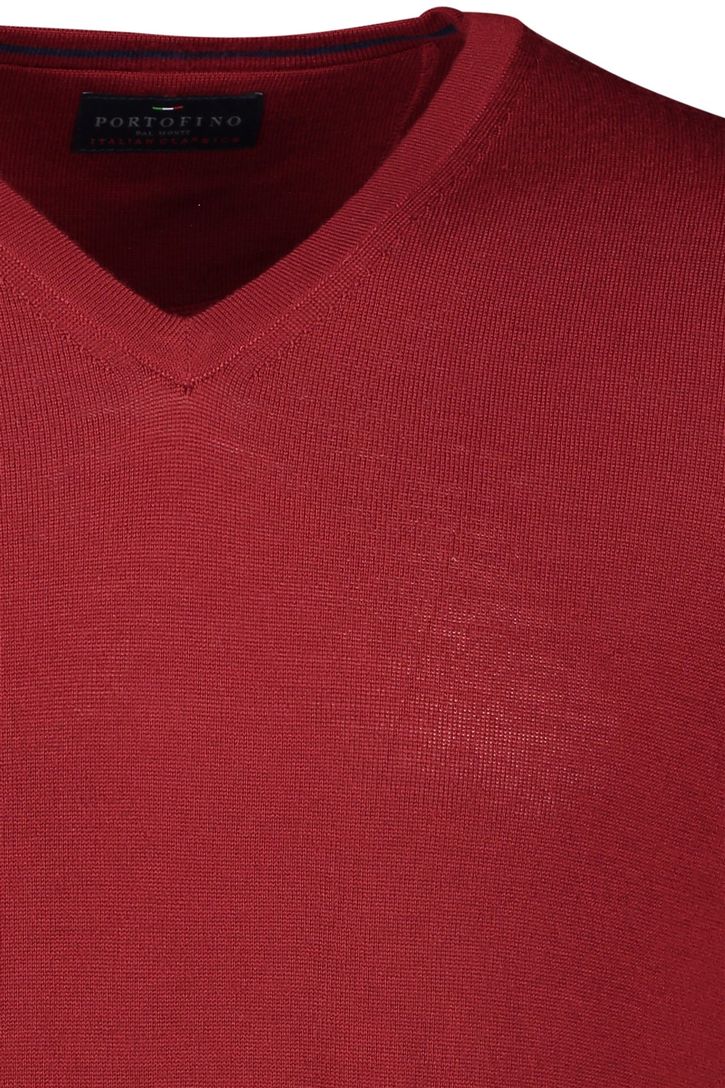 Portofino wollen trui rood v-hals