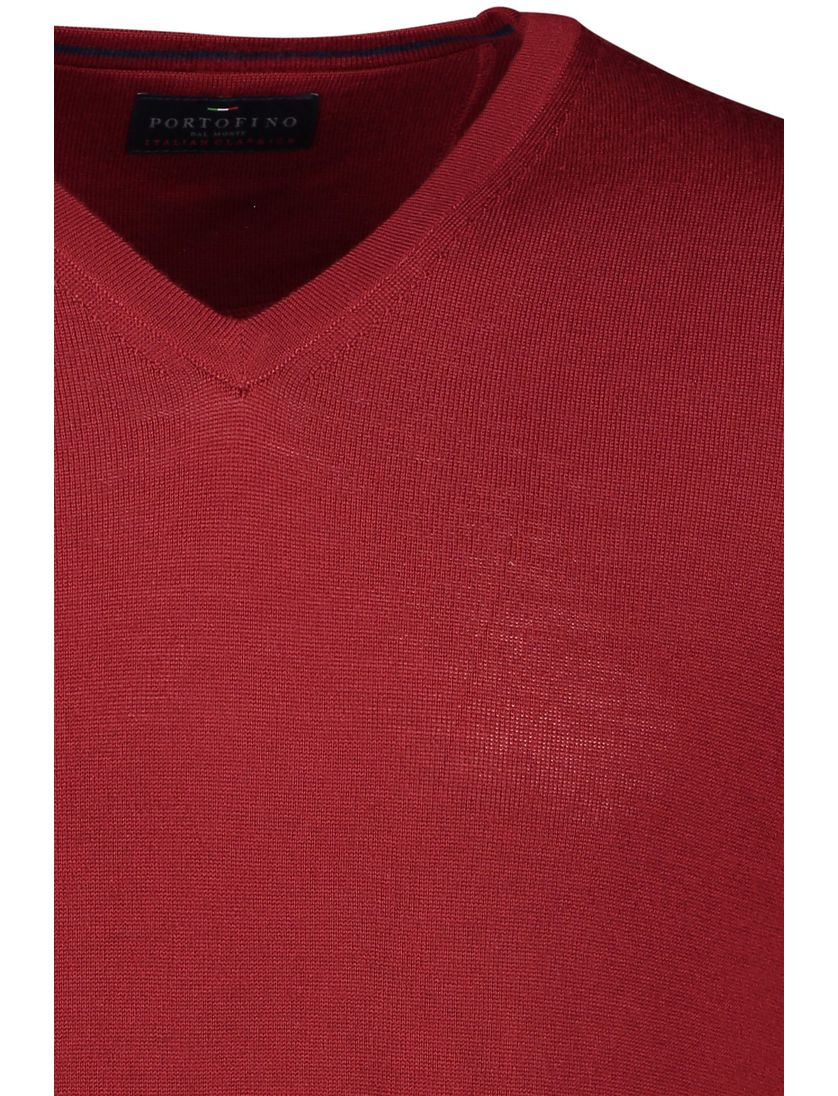 Portofino wollen trui rood v-hals