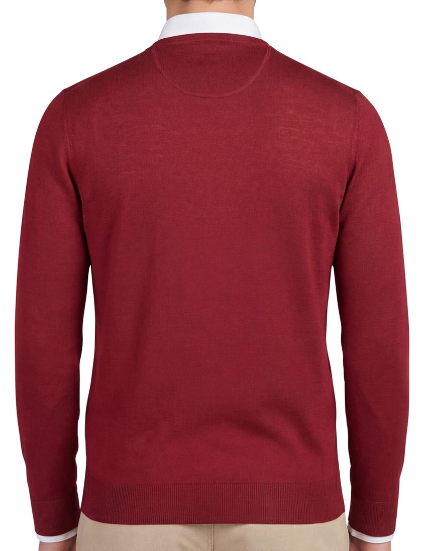 Portofino wollen trui rood v-hals