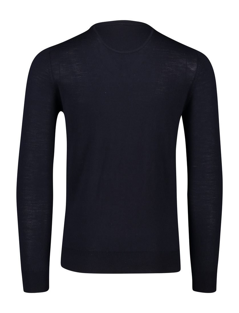 Portofino donkerblauwe trui wol v-hals