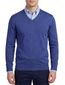 wollen Portofino trui v-hals kobaltblauw gemêleerd