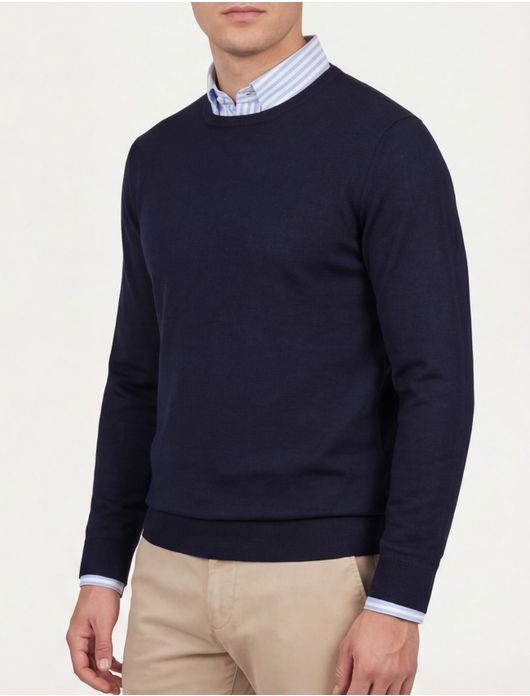 Portofino trui donkerblauw ronde hals