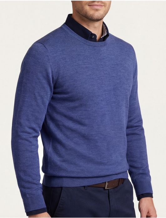 Portofino trui blauw 100% wol